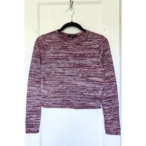 Long Sleeved Space Dyed Crop Top